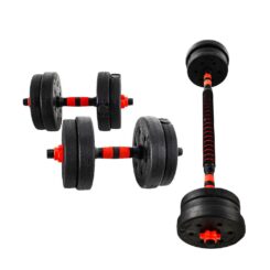 Kit 20kg 2 Mancuernas + Discos + Adaptador