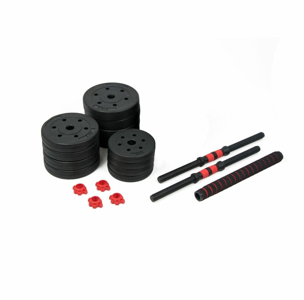 Set Ajustable Mancuernas + Barra de 25 kg